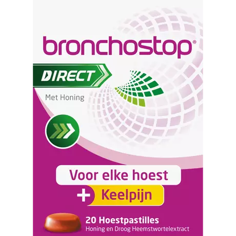 Bronchostop Direct Hoestpastilles bij Keelpijn Dragees 20 stuks