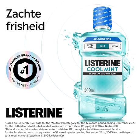 Listerine® Coolmint Milde Smaak Mondwater 500 ML