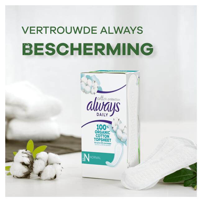 Always Dailies Cotton Protection Inlegkruisjes Normal 38 Stuks