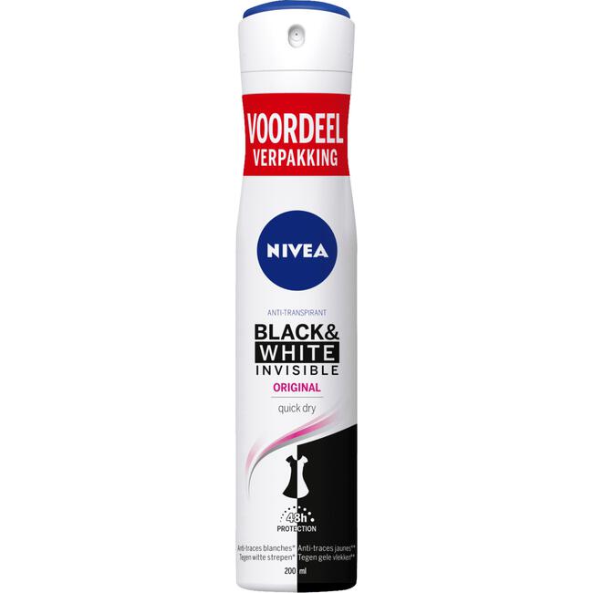 NIVEA Black & White Invisible Original Anti-Transpirant Spray 200 ML