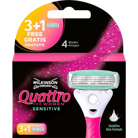 Wilkinson Sword Quattro for Women Sensitive Navulmesjes 3+1 gratis