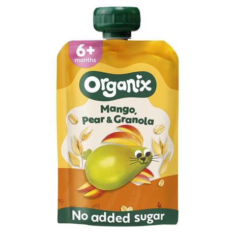 Organix Bio Knijpfruit Mango Peer Granola 6+ Maanden 100 gram
