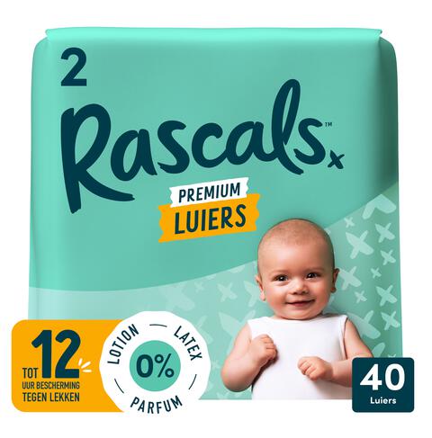 Rascals Premium Luiers Maat 2 4-8 KG 40 stuks