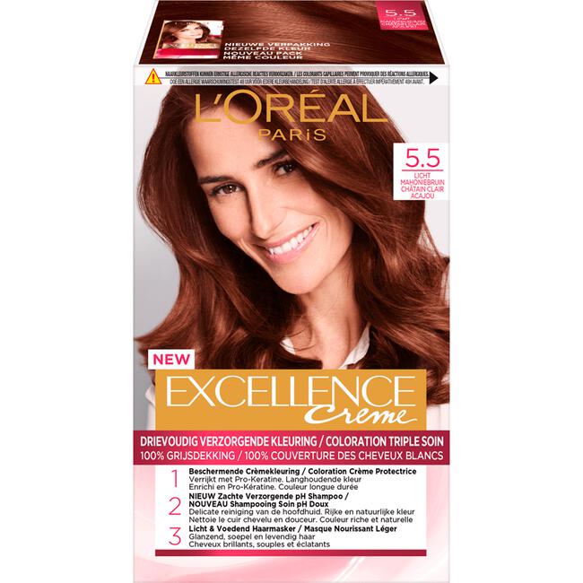 L'Oréal Paris Excellence Crème Verzorgende Crèmekleuring 5.5 Licht Mahoniebruin