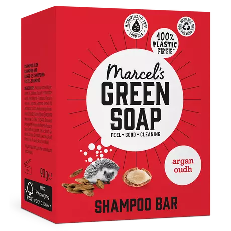 Marcel's Green Soap Argan & Oudh Shampoo Bar 90 GR