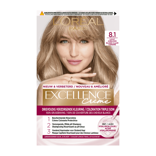 L'Oréal Paris Excellence Crème Verzorgende Kleuring 8.1 Licht Asblond