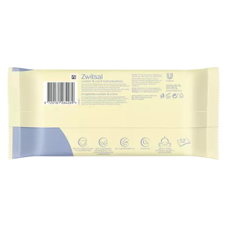 Zwitsal Water & Care Billendoekjes 52 stuks