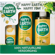 Happy Earth Giftset Jasmine Ho Wood Deo, Douchegel, Handzeep