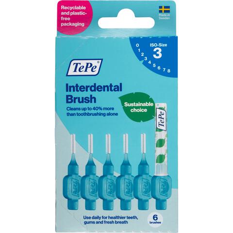 TePe Interdentale Ragers Original Blauw ISO maat 3 – 0,6 mm (6 stuks)