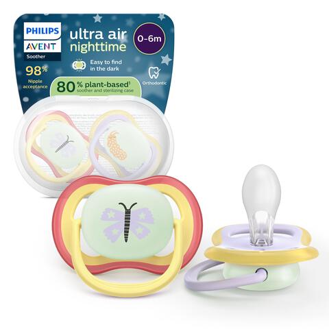 Philips Avent Fopspeen Ultra Air Night 0-6M SCF376/25 2 stuks