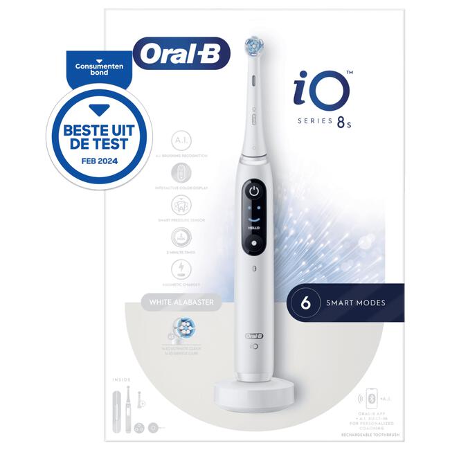 Oral-B iO 8S Wit Elektrische Tandenborstel By Braun