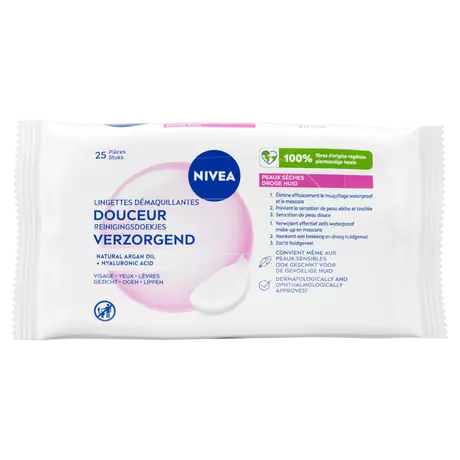 NIVEA 3-in-1 Reinigingsdoekjes Droge Huid 25 stuks
