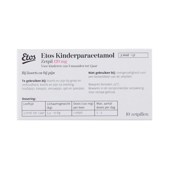 Etos Kinderparacetamol 120 mg Zetpil