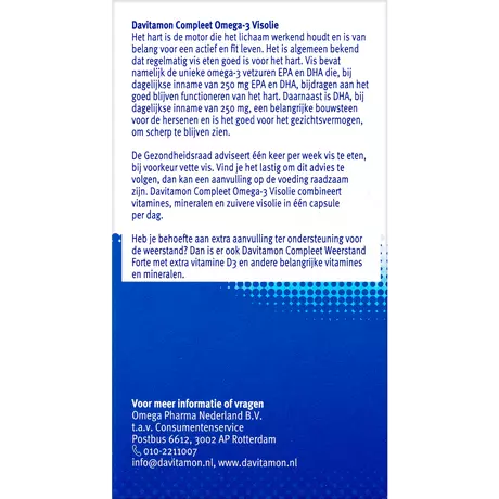 Davitamon Compleet Omega-3 Visolie Capsules 70 stuks