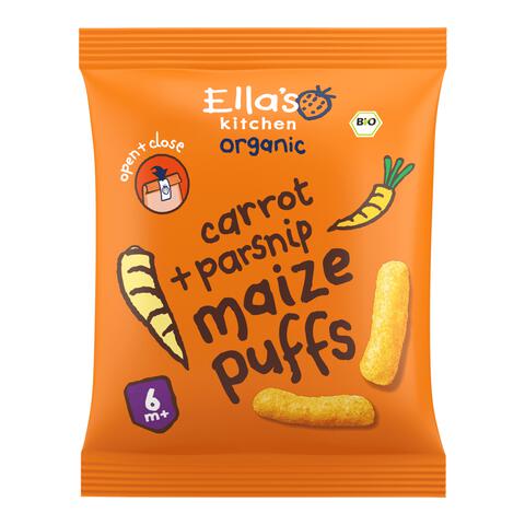 Ella's Kitchen Maize Puffs Wortel Pastinaak Snack Bio 6+ Maanden