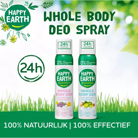 Happy Earth 100% Natuurlijke Whole Body Cedar Lime Deodorant Spray 100 ML