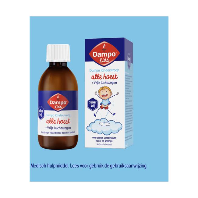 Dampo Kids Kindersiroop Alle Hoest + Vrije Luchtwegen Suikervrij 120 ML