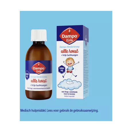 Dampo Kids Kindersiroop Alle Hoest En Vrije Luchtwegen Suikervrij 120 ML