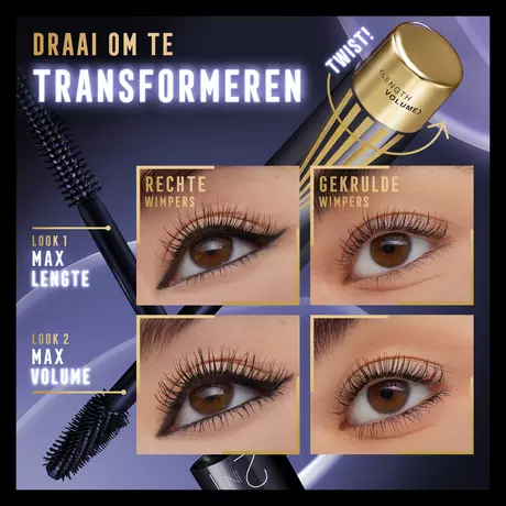 Max Factor Masterpiece 2In1 Lash Wow Mascara 03 Midnight Black