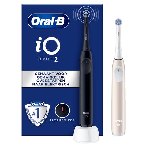 Oral-B iO 2 Duo Zwart & Roze 2 Elektrische Tandenborstels