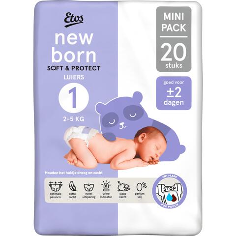 Etos Luiers Newborn Maat 1 2-5 kg Trial Pack 20 stuks