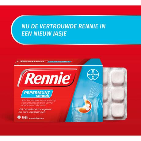 Rennie Pepermunt Kauwtabletten Bij Brandend Maagzuur 96 stuks
