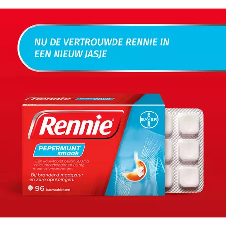 Rennie Pepermunt Kauwtabletten Bij Brandend Maagzuur 96 stuks