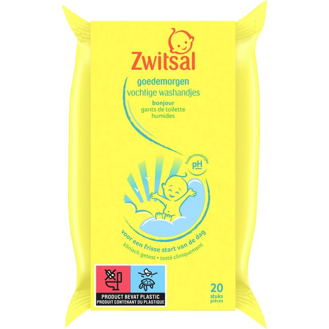 Zwitsal Goedemorgen Vochtige Snoetenpoetsers Washandjes 20 Stuks