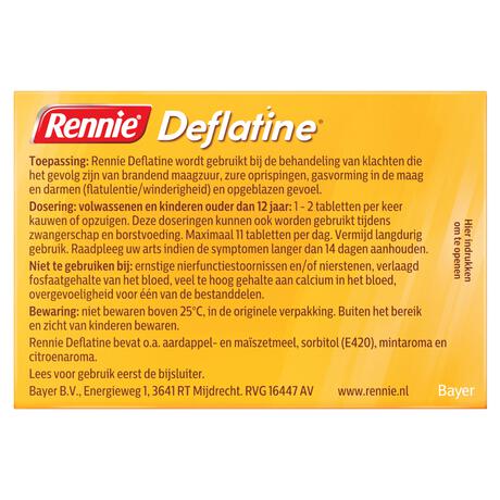 Rennie Deflatine Kauwtabletten Bij Opgeblazen Gevoel Of Winderigheid 36 Stuks