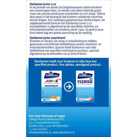 Davitamon Junior 3+ Kauwvitamines Multifruit