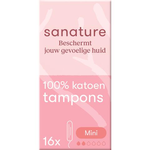 Sanature 100% Katoenen Tampons Mini 16 stuks