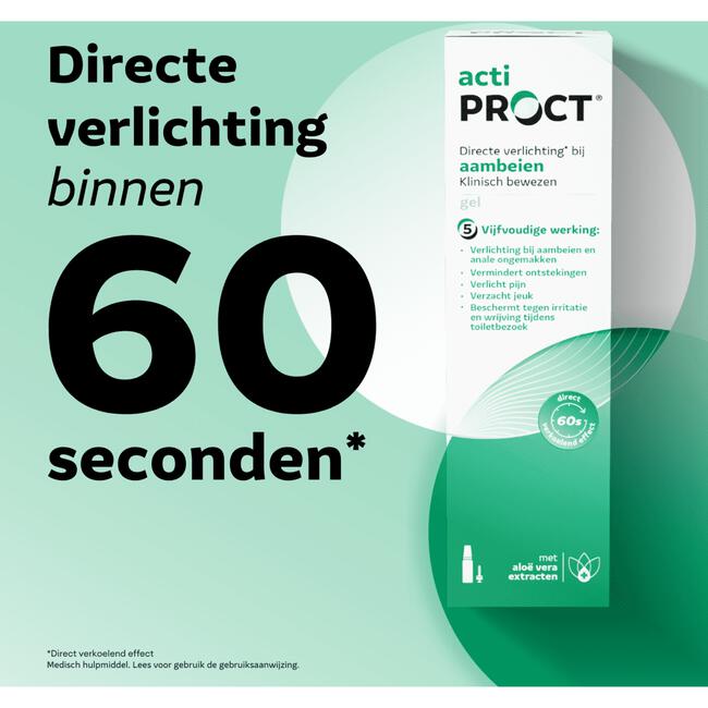 Actiproct Gel bij aambeien en jeuk tube 30 gram