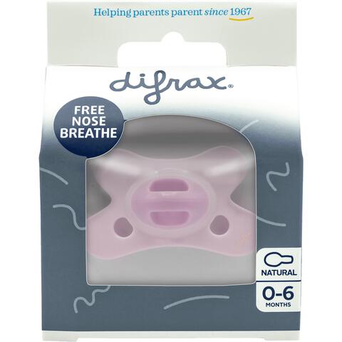 Difrax Fopspeen Natural 0-6 Maanden Lichtroze BPA-vrij