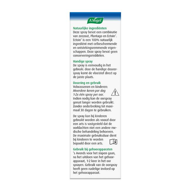 A.Vogel Oorspray Oorsmeer bij Overmatig Oorsmeer Spray 20 ML