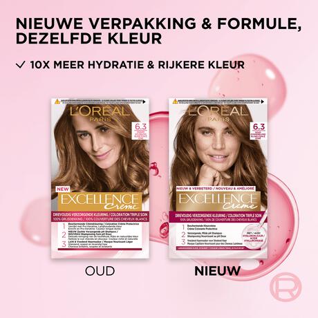 L'Oréal Paris Excellence Crème Verzorgende Crèmekleuring 6.30 Donker Goudblond