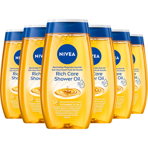NIVEA Rich Care Shower Oil 200 ML Multipack 6 stuks