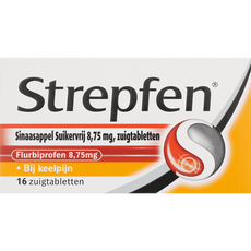 Strepfen Sinaasappel Suikervrij 8,75 mg Zuigtabletten 16 Stuks