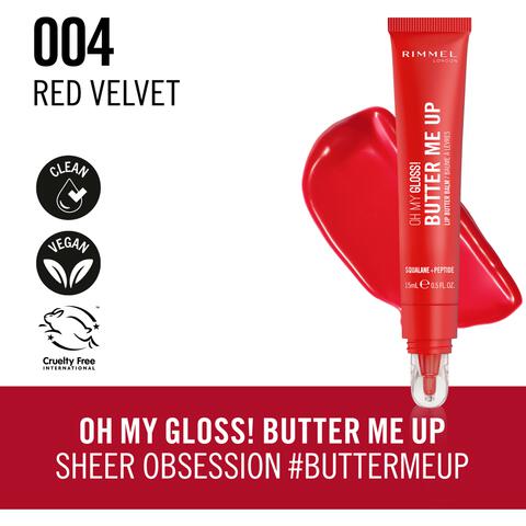 Rimmel Oh My Gloss Butter Me Up Lip Butter - Rood - 004 Red Velvet