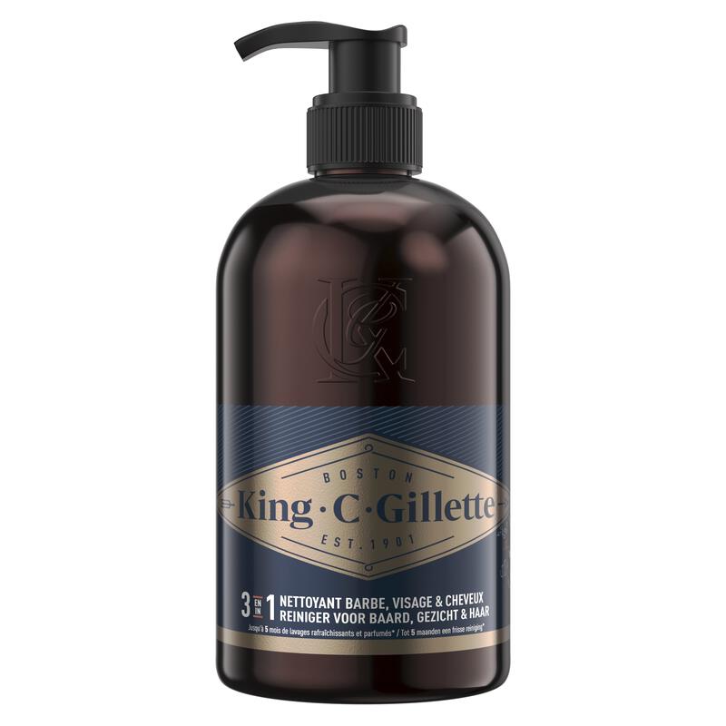 King C. Gillette 3-in-1 Baard, Haar en Gezichtsreiniger 350 ML