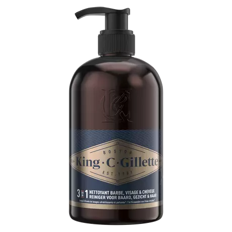King C. Gillette 3-in-1 Baard, Haar en Gezichtsreiniger 350 ML