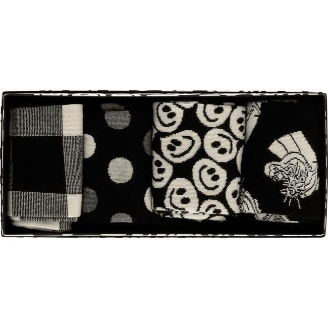 Happy Socks Giftbox 4 Pack Black White