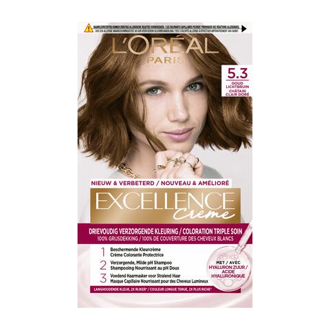 L'Oréal Paris Excellence Crème Verzorgende Crèmekleuring 5.3 Licht Goudbruin