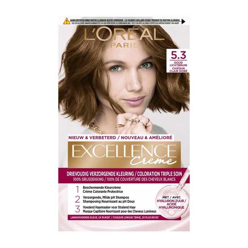 L'Oréal Paris Excellence Crème Verzorgende Kleuring 5.3 Licht Goudbruin