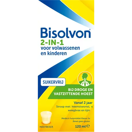 Bisolvon 2-In-1 Bij Droge En Vastzittende Hoest Suikervrij 120 ML