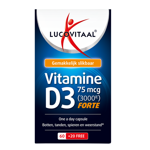 Lucovitaal Vitamine D3 75 MCG (3000IE) Forte Capsules 80 stuks