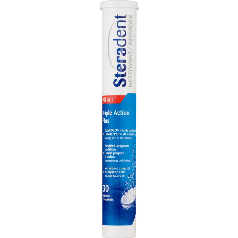 Steradent Triple Action Plus Bruistabletten 30 stuks