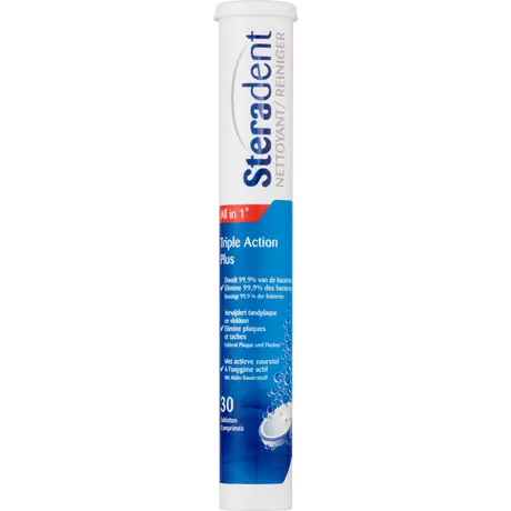 Steradent Triple Action Plus Bruistabletten 30 stuks