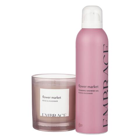 Etos Embrace Geschenkset Flower Market - Geurkaars - Doucheschuim