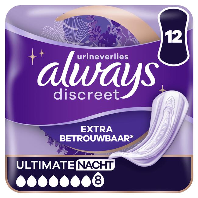Always Discreet Incontinentieverband Ultimate Night 12 stuks