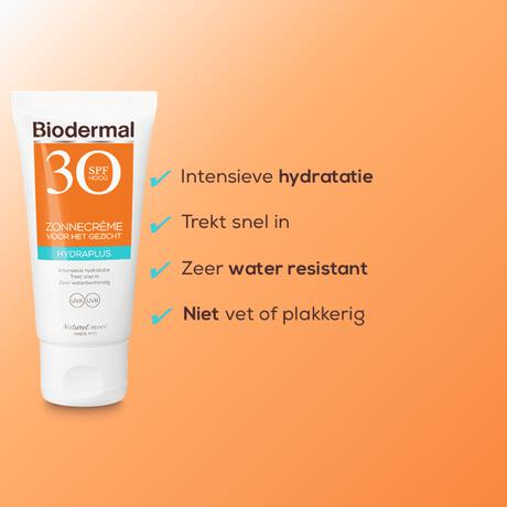 Biodermal Hydra Plus Zonnecrème Gezicht SPF30 50 ML
